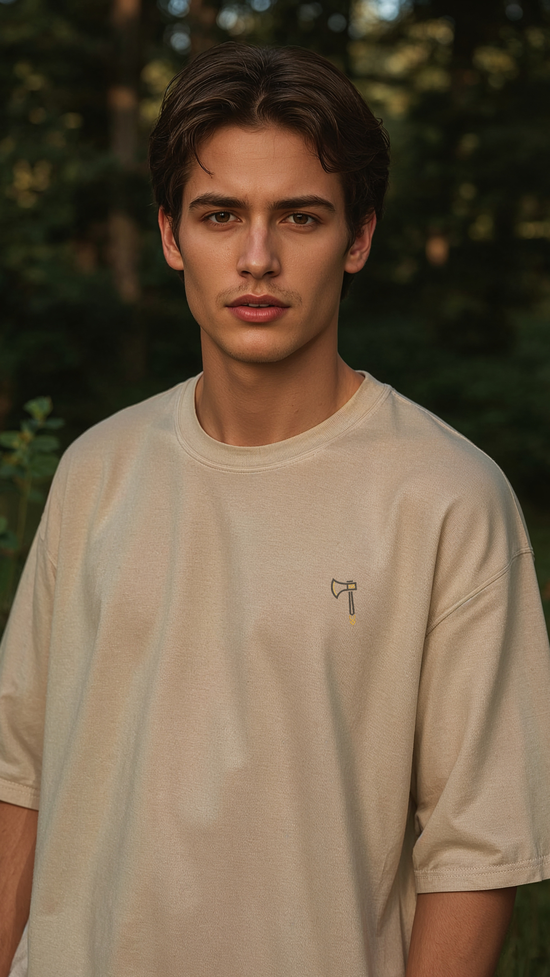 Modelo camisa Bege
